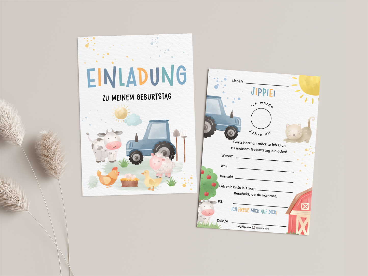 Bauernhof Einladung – Kindergeburtstag