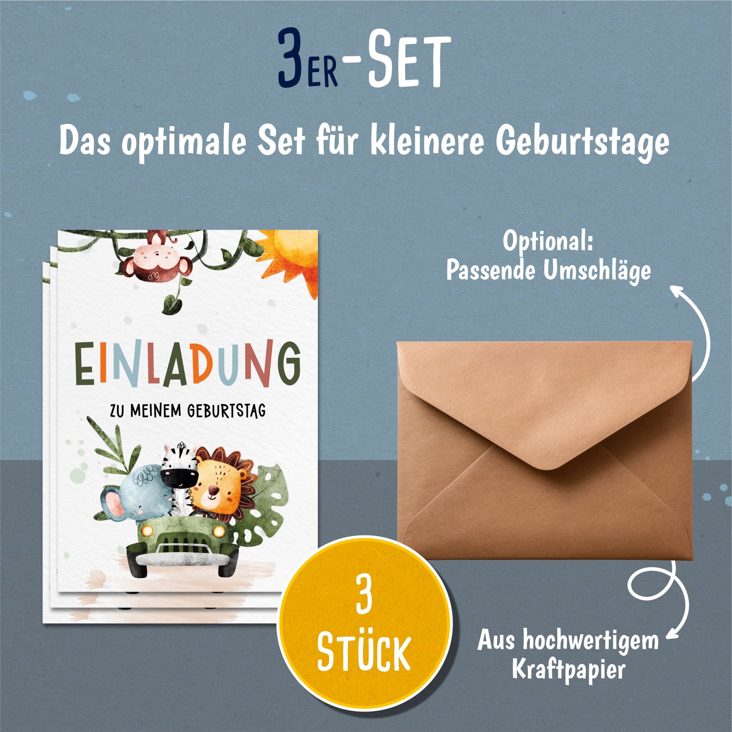 Safari Einladungskarten Kindergeburtstag