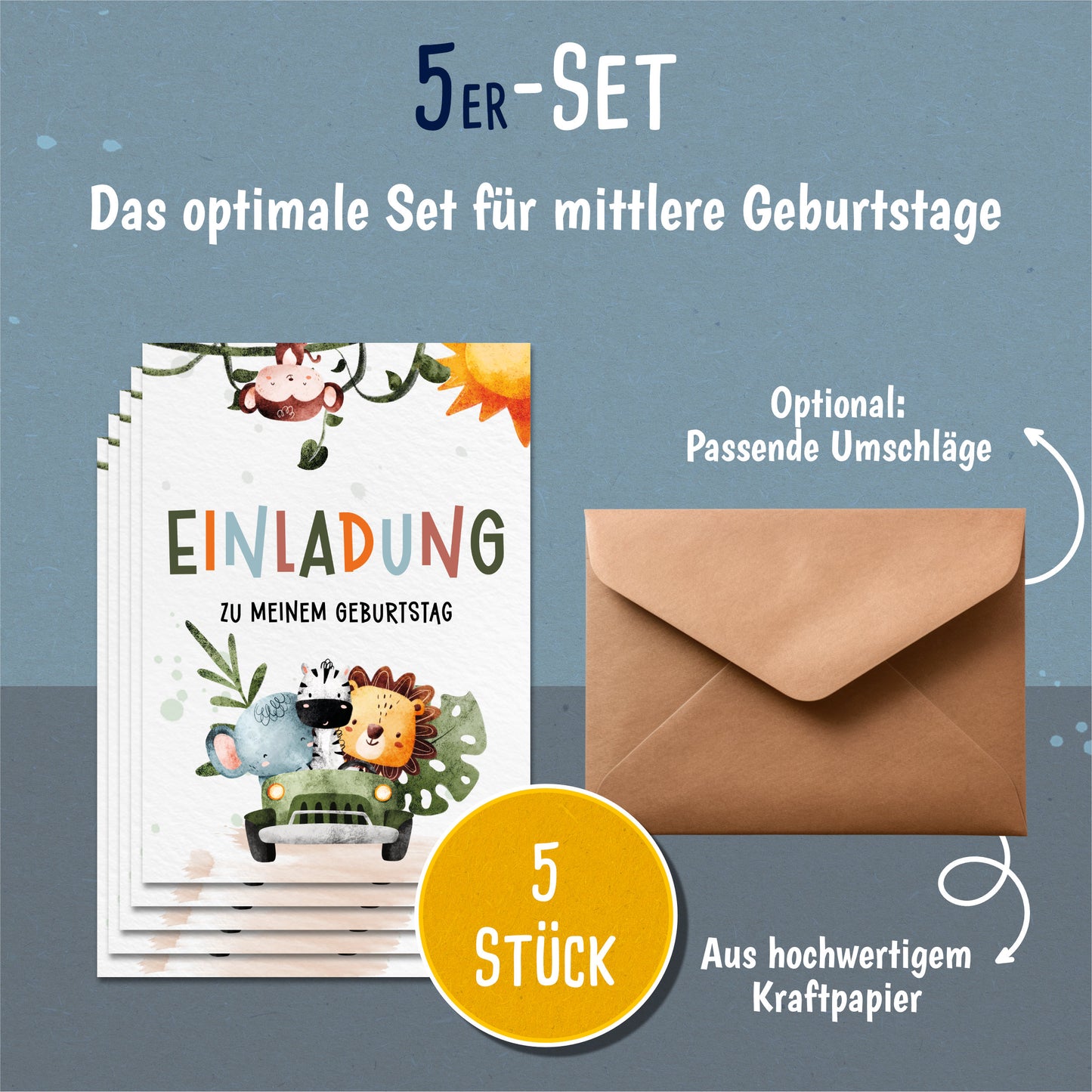 Safari Einladungskarten Kindergeburtstag