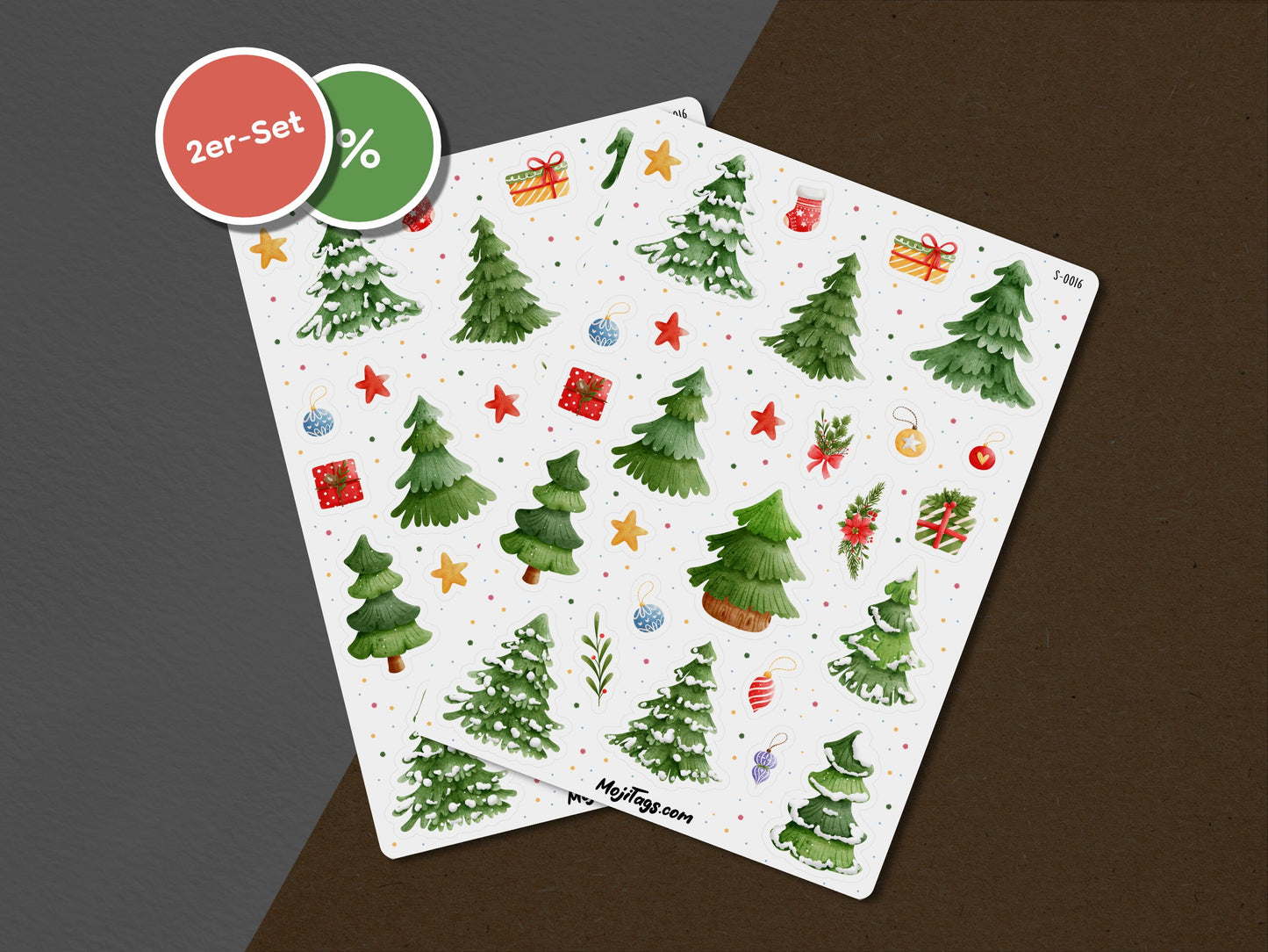 Weihnachtsbaum Stickerbogen