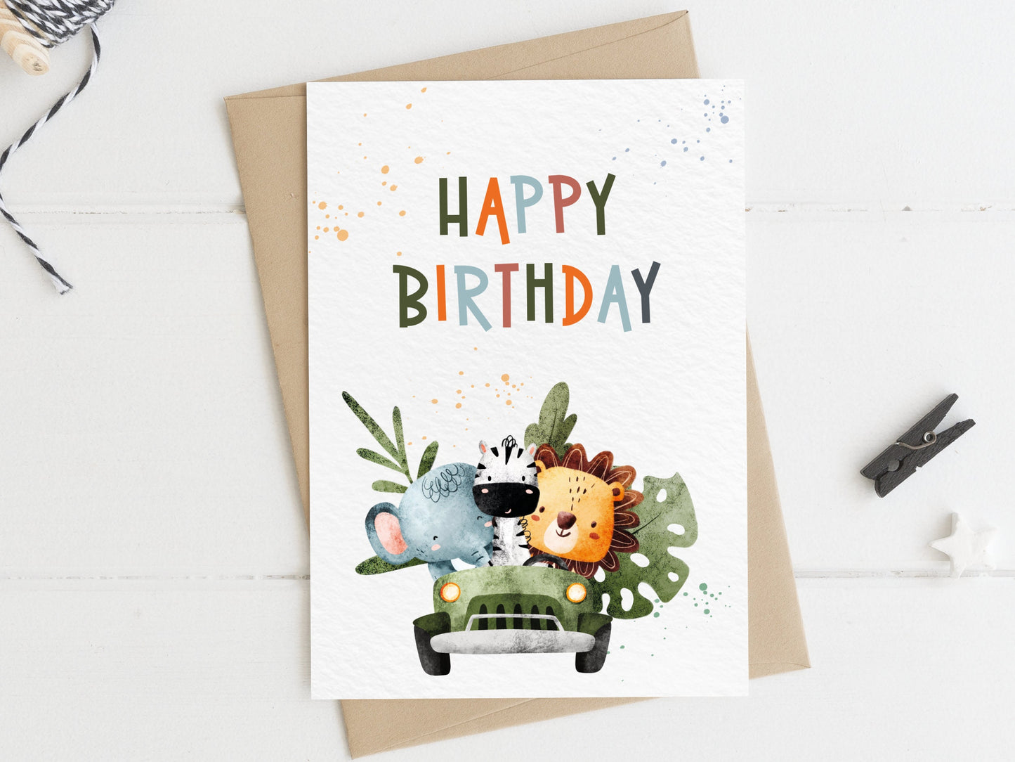 Safari Geburtstagskarte – Happy Birthday