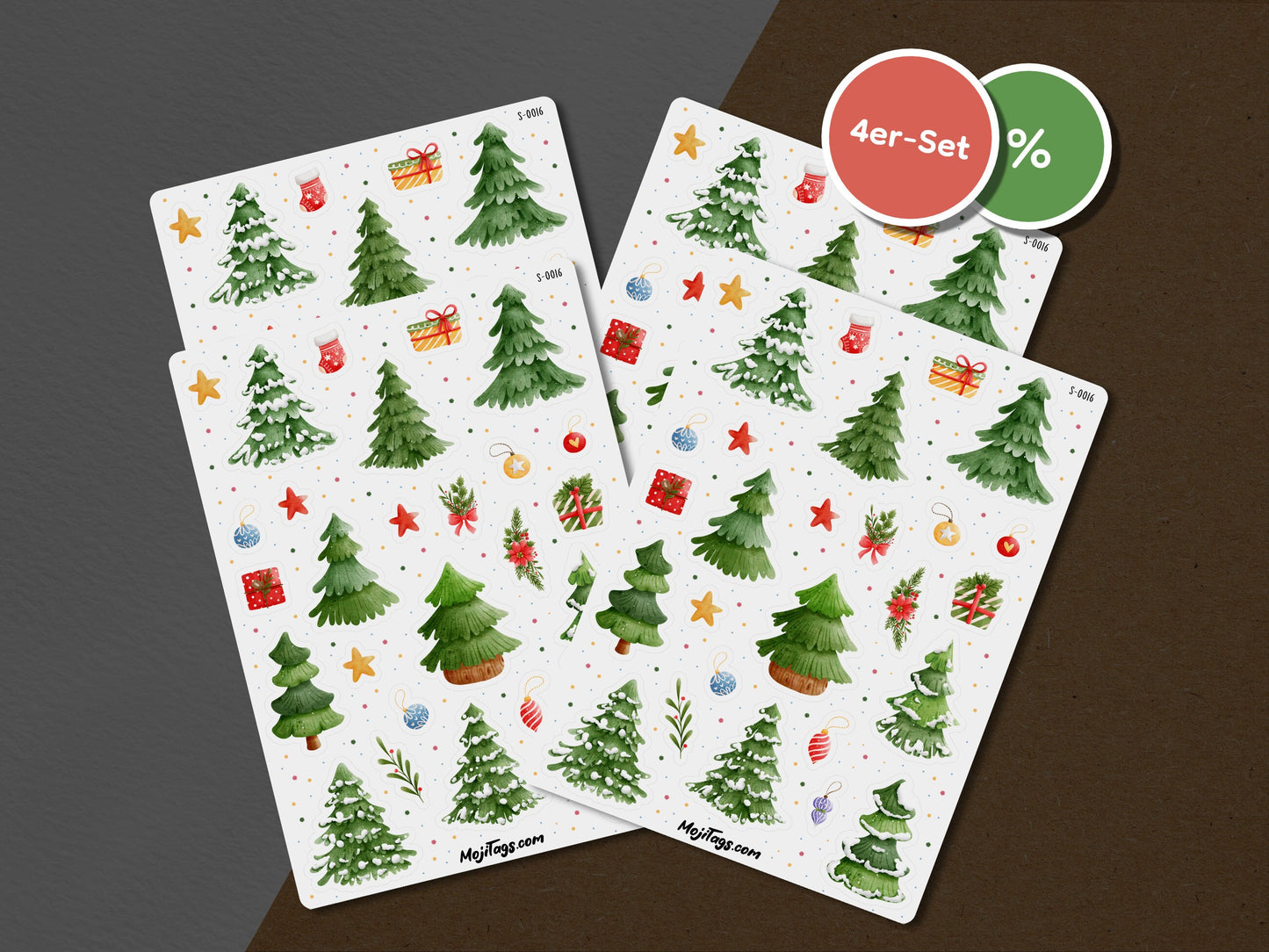 Weihnachtsbaum Stickerbogen